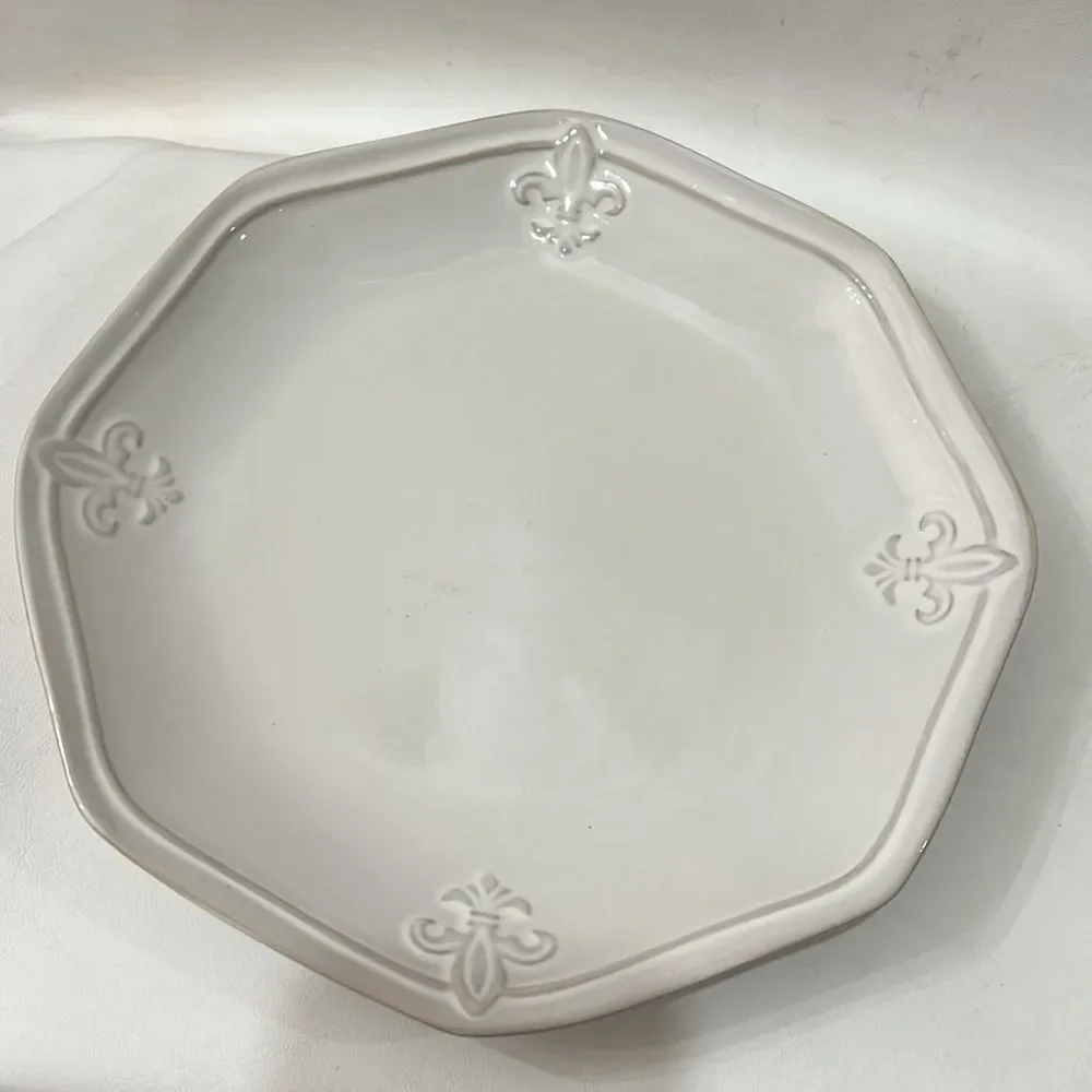 Better Homes And Gardens White Gray Octagonal Dinnerware 10 1/4 in X 1 1/4 Tall